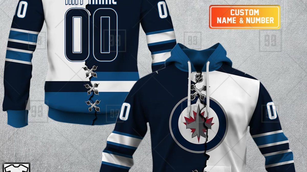 Personalized NHL Winnipeg Jets Mix CFL Winnipeg Blue Bombers Jersey Style  Hoodie - Torunstyle