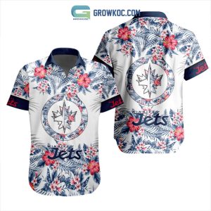 NHL Winnipeg Jets Flowers Hawaiian Design Button Shirt