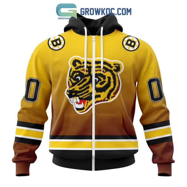 NHL Boston Bruins Personalized Special Retro Gradient Design Hoodie T-Shirt