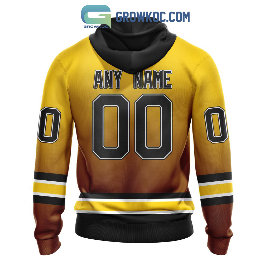 NHL Boston Bruins Personalized Special Retro Gradient Design Hoodie T-Shirt  - Growkoc