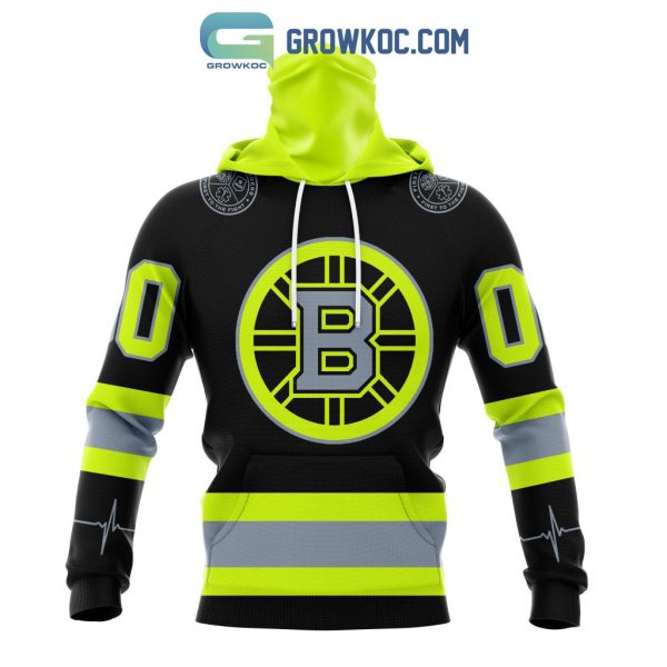 NHL Boston Bruins Personalized Special Unisex Kits With FireFighter Uniforms Color Hoodie T-Shirt