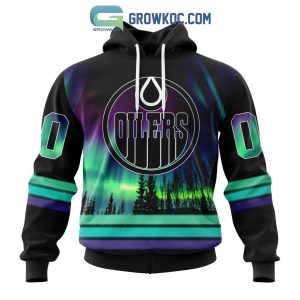 NHL Edmonton Oilers Personalized Special Design With Northern Lights Hoodie t-Shirt