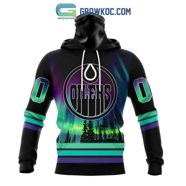 NHL Edmonton Oilers Personalized Special Design With Northern Lights Hoodie t-Shirt