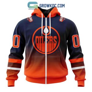 NHL Edmonton Oilers Personalized Special Retro Gradient Design Hoodie T-Shirt