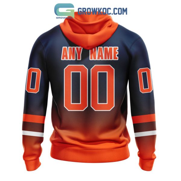 NHL Edmonton Oilers Personalized Special Retro Gradient Design Hoodie T-Shirt