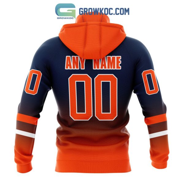 NHL Edmonton Oilers Personalized Special Retro Gradient Design Hoodie T-Shirt