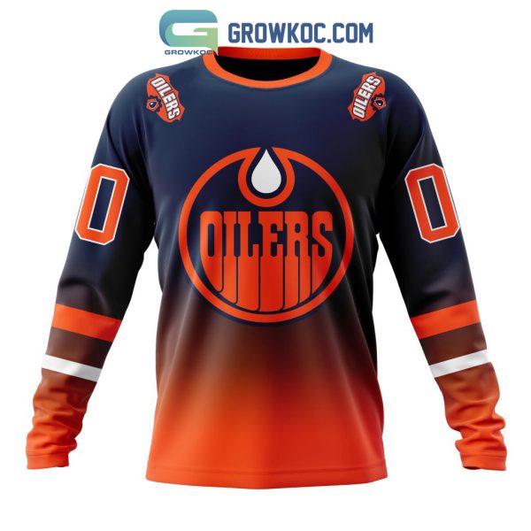 NHL Edmonton Oilers Personalized Special Retro Gradient Design Hoodie T-Shirt