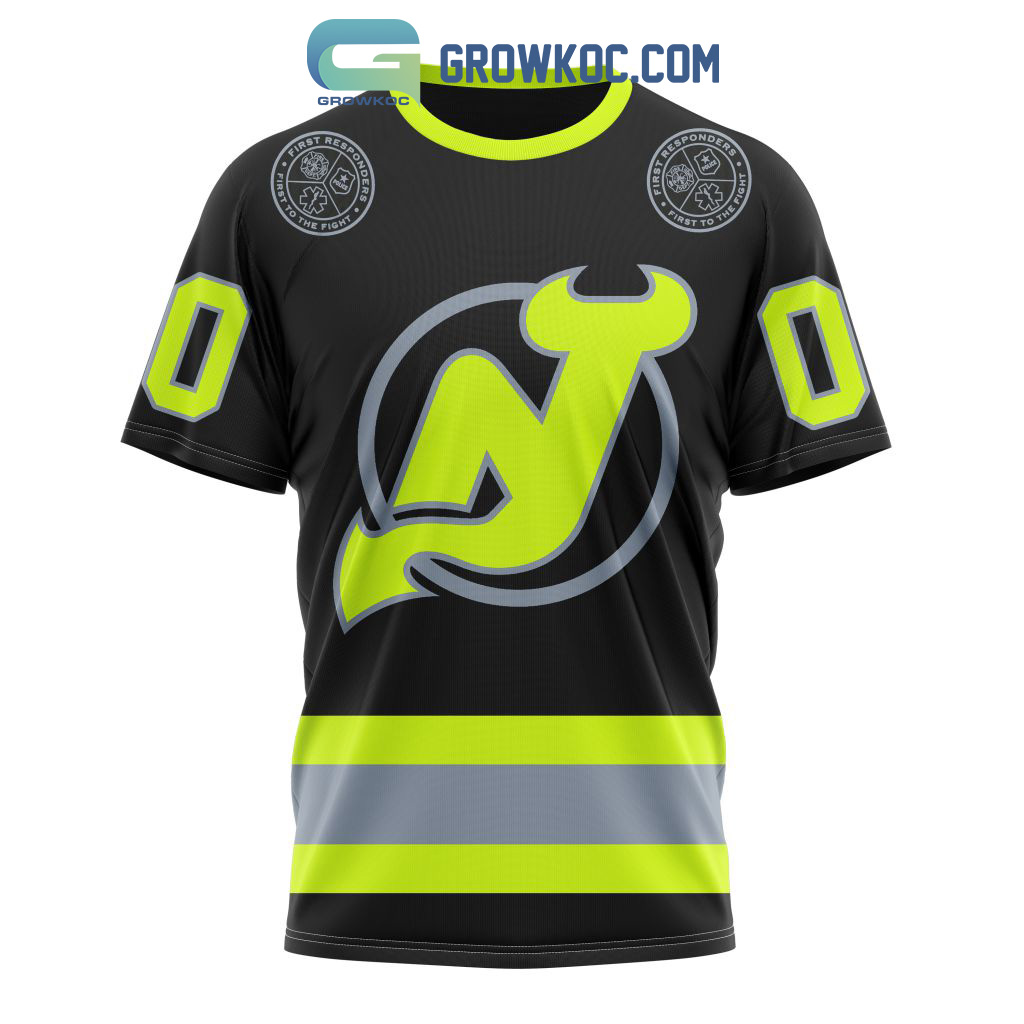 The best selling] NHL New Jersey Devils Design Wih Camo Team Color And  Military Force Logo Full Printing Shirt