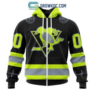 NHL Pittsburgh Penguins Personalized  Special Unisex Kits With FireFighter Uniforms Color Hoodie T-Shirt