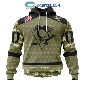 NHL Pittsburgh Penguins Personalized Camo Military Appreciation Hoodie T-Shirt
