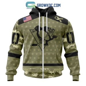 NHL Pittsburgh Penguins Personalized Camo Military Appreciation Hoodie T-Shirt