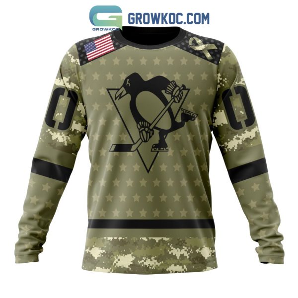 NHL Pittsburgh Penguins Personalized Camo Military Appreciation Hoodie T-Shirt