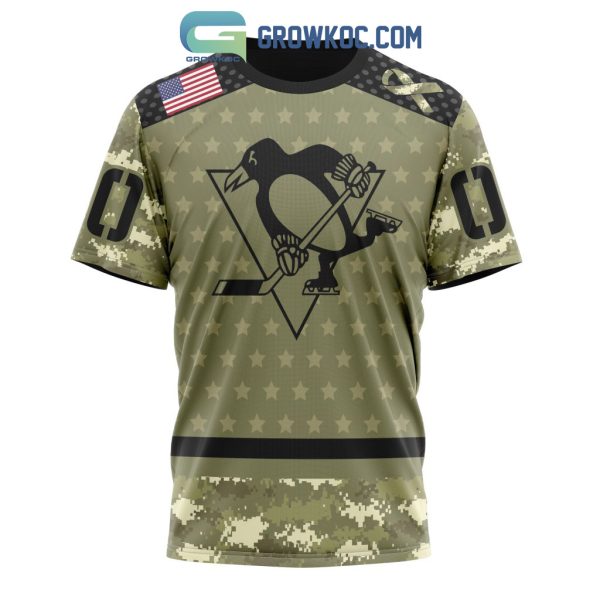 NHL Pittsburgh Penguins Personalized Camo Military Appreciation Hoodie T-Shirt