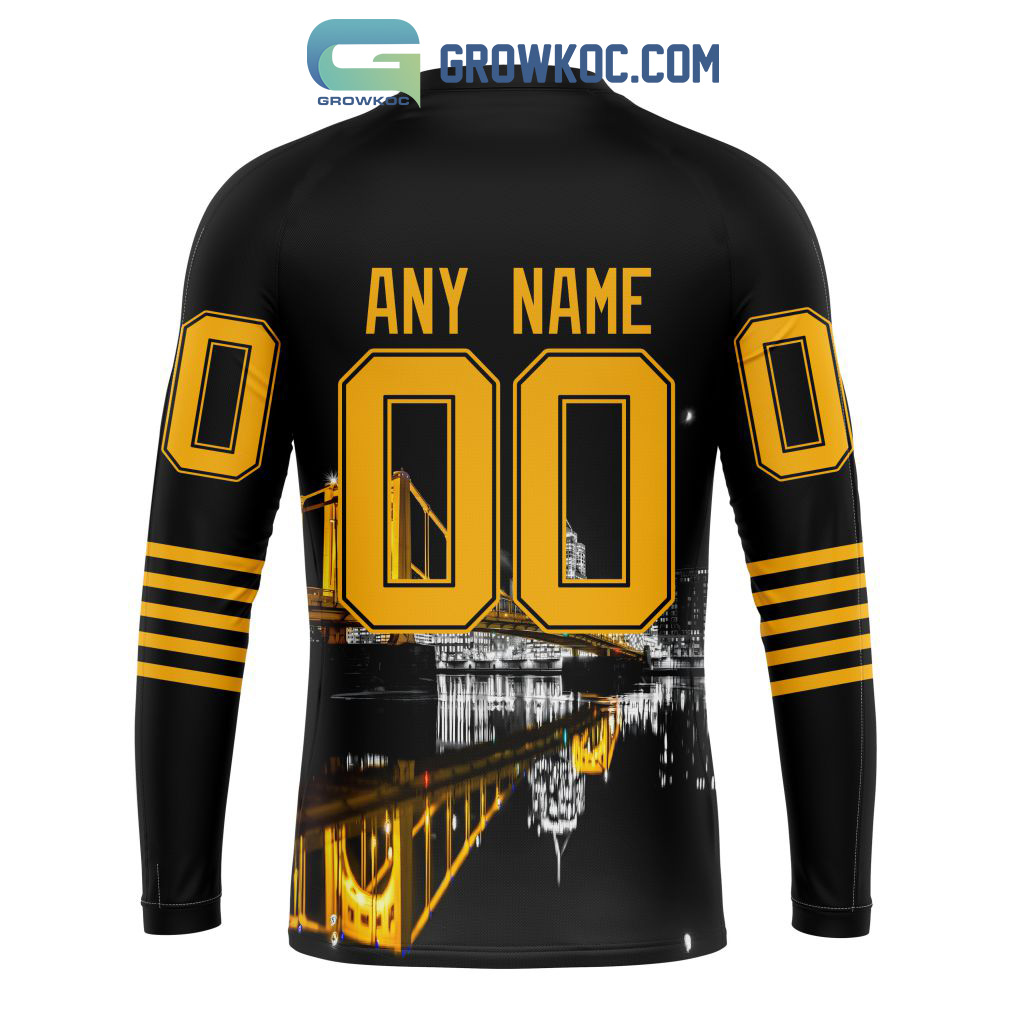 NHL Pittsburgh Penguins Personalized Special Retro Gradient Design Hoodie  T-Shirt - Growkoc