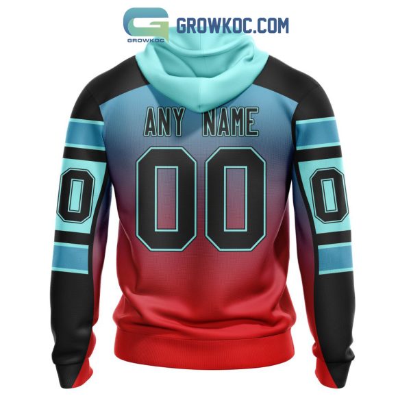 NHL Seattle Kraken Personalized Special Retro Gradient Design Hoodie T-Shirt
