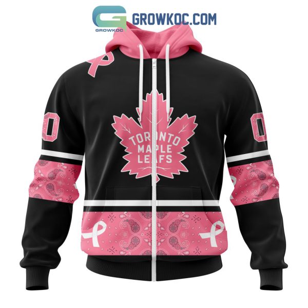 NHL Toronto Maple Leafs  Personalized Design Paisley We Wear Pink Breast Cancer Hoodie T-Shirt