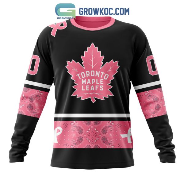 NHL Toronto Maple Leafs  Personalized Design Paisley We Wear Pink Breast Cancer Hoodie T-Shirt