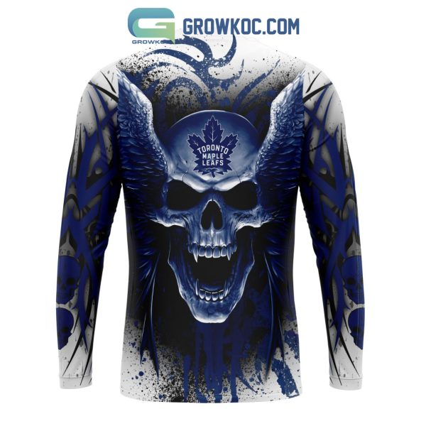 NHL Toronto Maple Leafs Personalized Special Kits With Skull Art Hoodie T-Shirt