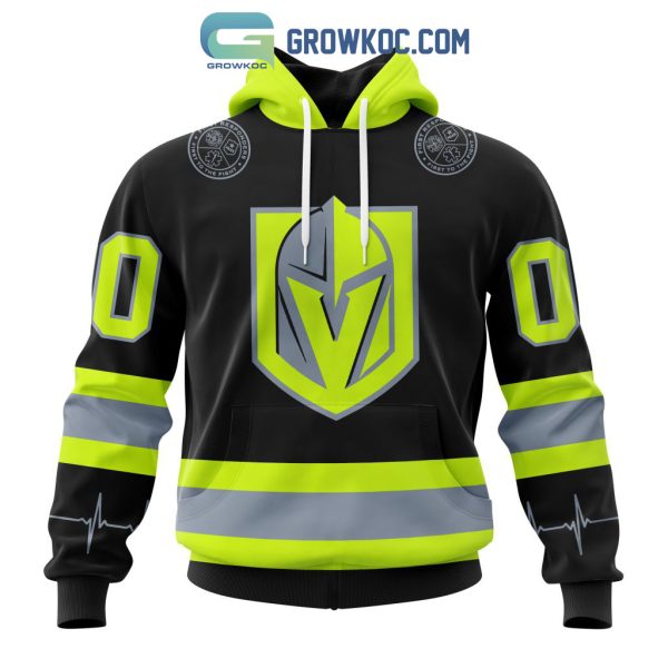 NHL Vegas Golden Knights Personalized Unisex Kits With FireFighter Uniforms Color Hoodie T-Shirt