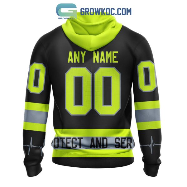 NHL Vegas Golden Knights Personalized Unisex Kits With FireFighter Uniforms Color Hoodie T-Shirt