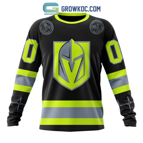NHL Vegas Golden Knights Personalized Unisex Kits With FireFighter Uniforms Color Hoodie T-Shirt