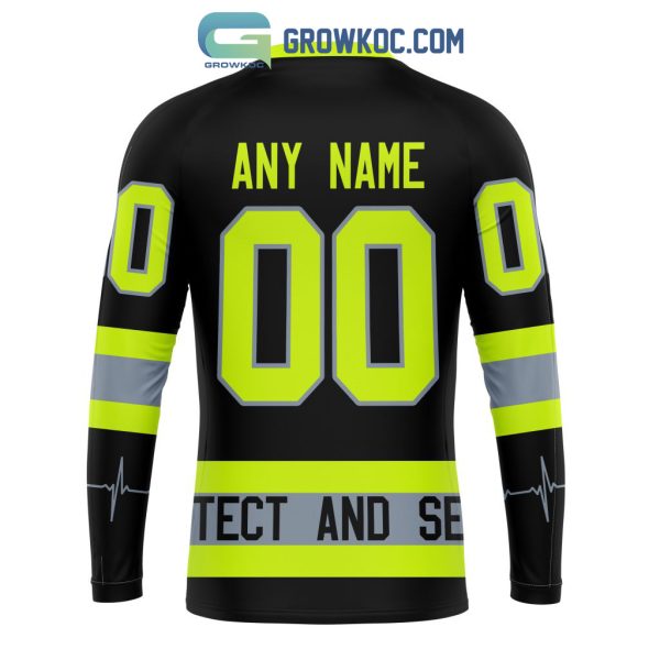 NHL Vegas Golden Knights Personalized Unisex Kits With FireFighter Uniforms Color Hoodie T-Shirt