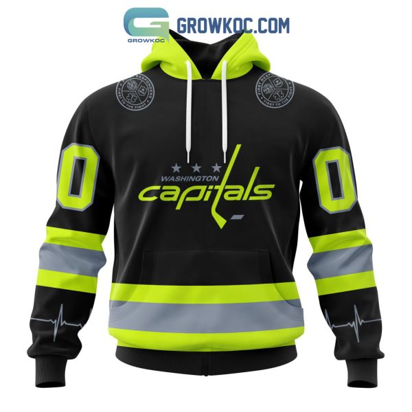 NHL Washington Capitals Personalized Unisex Kits With FireFighter Uniforms Color Hoodie T-Shirt