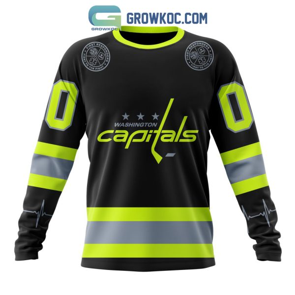 NHL Washington Capitals Personalized Unisex Kits With FireFighter Uniforms Color Hoodie T-Shirt