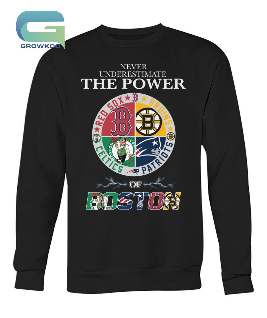Bruins Shirt Never Underestimate The Power Of Red Sox Celtics Patriots  Boston Bruins Gift - Personalized Gifts: Family, Sports, Occasions, Trending