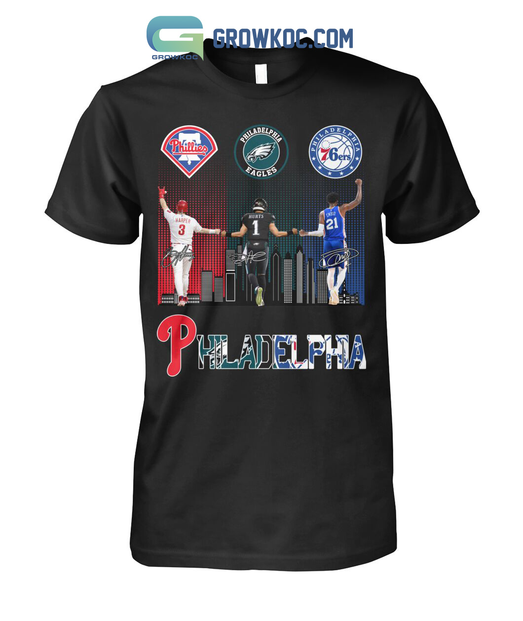 Philadelphia it's a Philly thing Phillies Eagles 76ers logo shirt