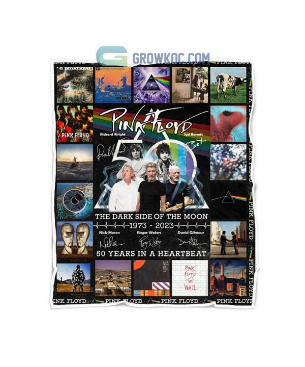 Pink Floyd The Dark Side Of The Moon 50 Years In A HeartBeat 1973-2023 Fleece Blanket, Quilt