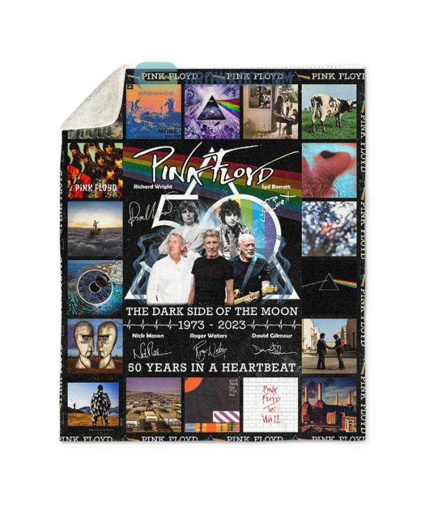 Pink Floyd The Dark Side Of The Moon 50 Years In A HeartBeat 1973-2023 Fleece Blanket, Quilt