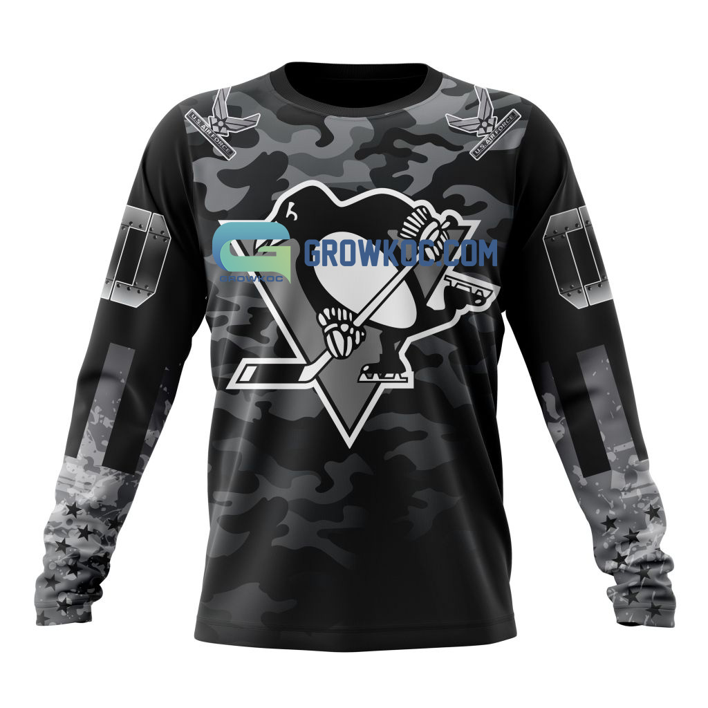 NHL Pittsburgh Penguins Personalized Camo Military Appreciation Hoodie  T-Shirt - Growkoc