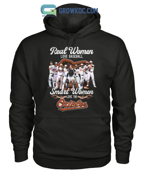 Real Women Love Baseball Smart Women Love The Orioles T-Shirt