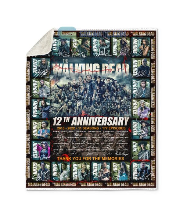 The Walking Dead 12th Anniversary 2010-2022 Thank You For The Memories Fleece Blanket, Quilt