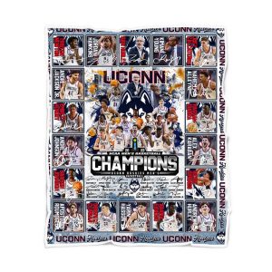 Uconn Huskies Champions NCAA Men’s Basketball 2023 Fleece Blanket, Quilt