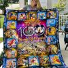 Walt Disney 100 Years Of Wonder Happy Anniversary 1923-2023 Fleece Blanket Quilt