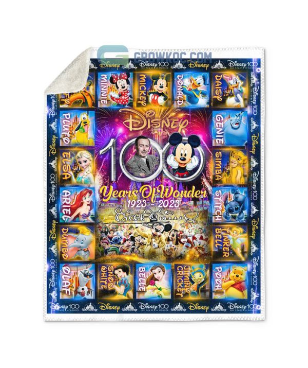 Walt Disney 100 Years Of Wonder 1923-2023 Fleece Blanket Quilt