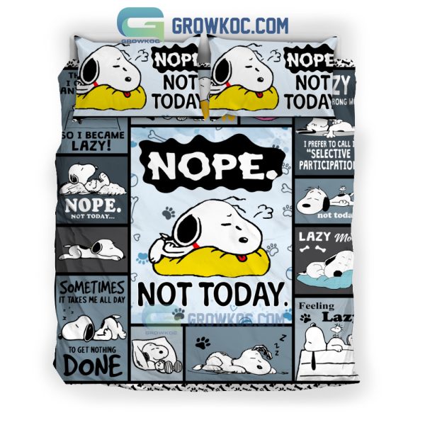 Snoopy Peanuts Lazy Nope Not Today Bedding Set