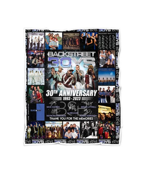 Backstreet Boys 30th Anniversary 1993-2023 Thank You For The Memories Fleece Blanket, Quilt