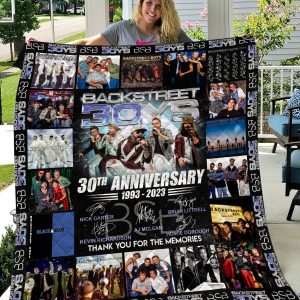 Backstreet Boys 30th Anniversary 1993-2023 Thank You For The Memories Fleece Blanket, Quilt