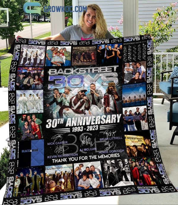 Backstreet Boys 30th Anniversary 1993-2023 Thank You For The Memories Fleece Blanket, Quilt