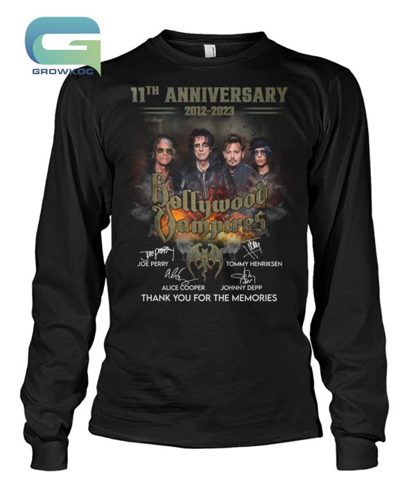 Hollywood Vampires 11th Anniversary 2012-2023 Thank You For The Memories T-Shirt