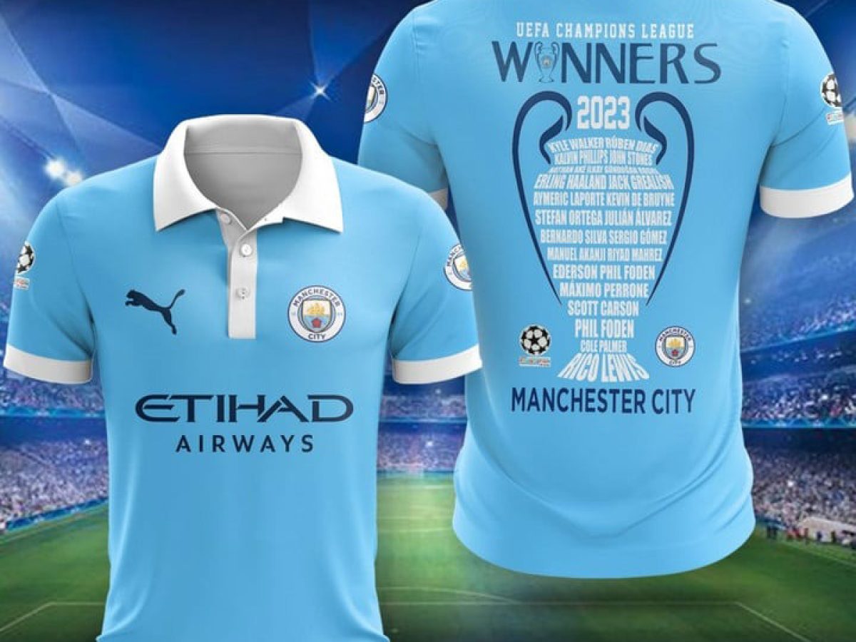 Manchester City UEFA Champions League 2023 3D T-Shirt