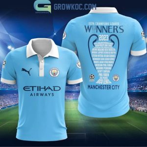 Manchester City The Citizens UEFA Champion League Winners 2023 Polo Shirt