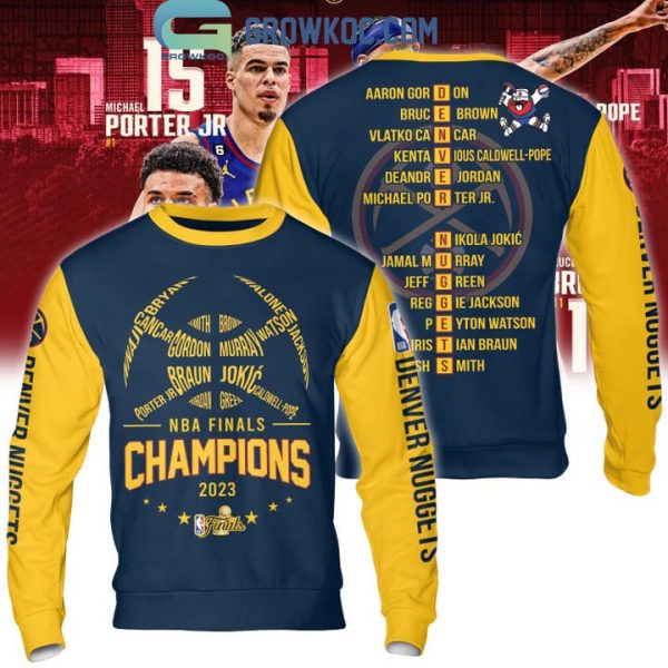 2023 Denver Nuggets NBA Finals Champions With Best Team Ever Porter JR Jokic Murray Midnight Blue Hoodie T Shirt