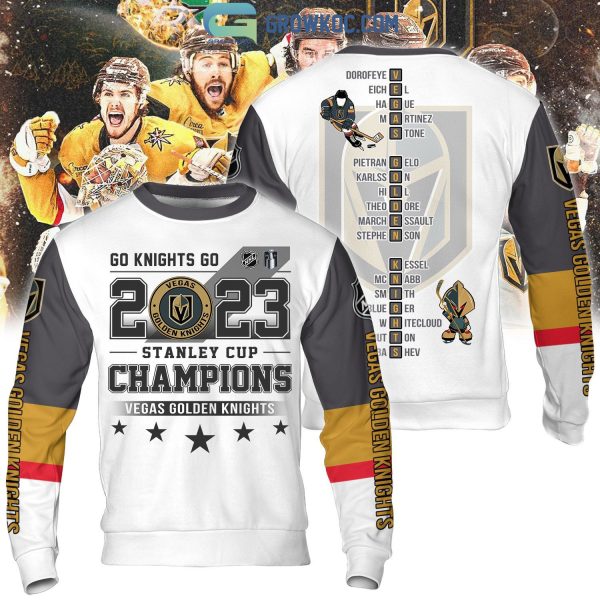 2023 Go Kinghts Go Stanley Cup Champions Vegas Golden Knight Best Team White Design Hoodie T Shirt