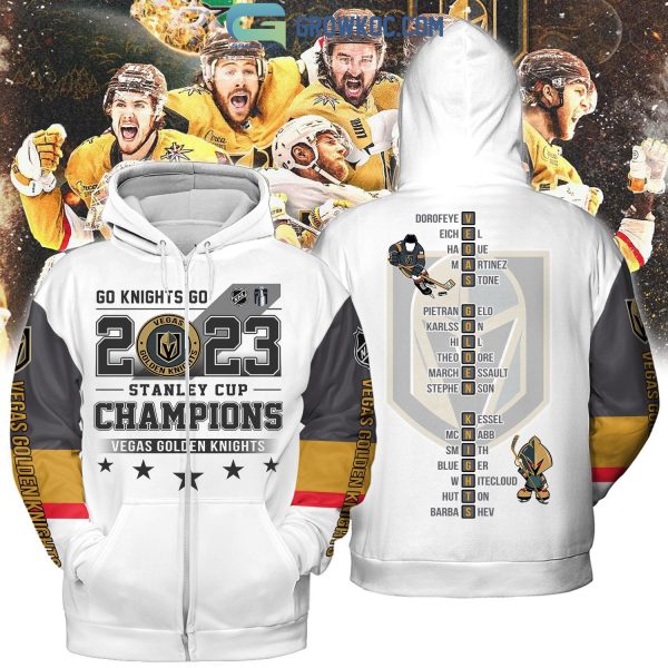 2023 Go Kinghts Go Stanley Cup Champions Vegas Golden Knight Best Team White Design Hoodie T Shirt