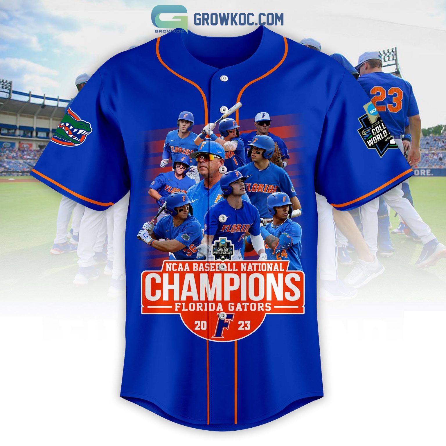 2023 NCAA Baseball National Champions Florida Gators Baseball Jersey ...