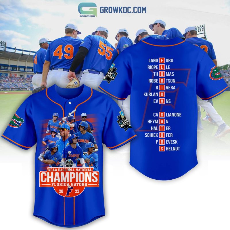 2023 NCAA Baseball National Champions Florida Gators Baseball Jersey ...